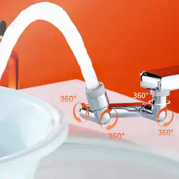 Удължител кран Телескопична въртяща кран Детски инструменти за измиване на ръцете Баня Мед ABS ротационен робот манипулатор за мивки кран Bubbler