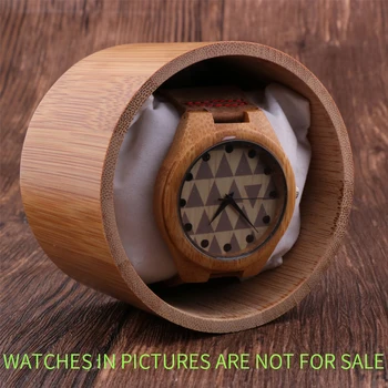 Часовници, бамбуков корпус, калъф за часовници, дървени подаръчни кутии, кутии за бижута, кръгла дървена кутия за подарък